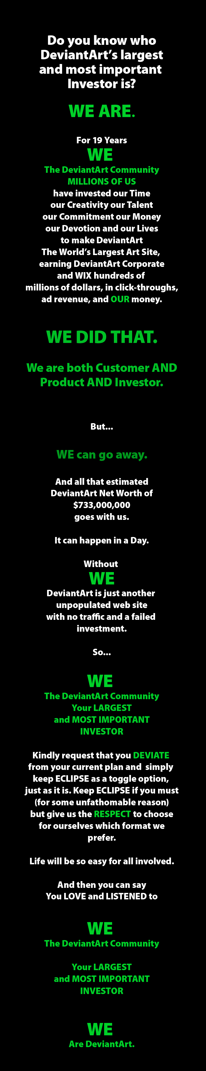 Make Us Deviantart We are DeviantArt. (repost) by Captivekink on DeviantArt