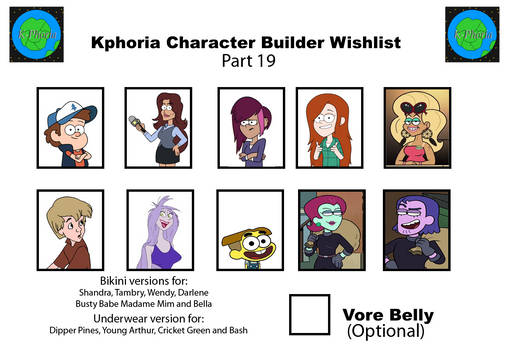 Kphoria-style Character Builder List Part 19