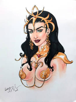 Dejah Thoris marker sketch