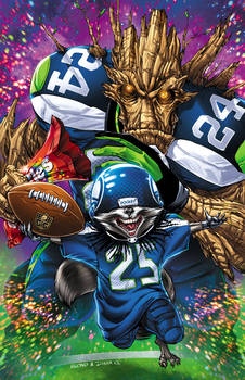 ECCC Seahawks Rocket + Groot with Blond