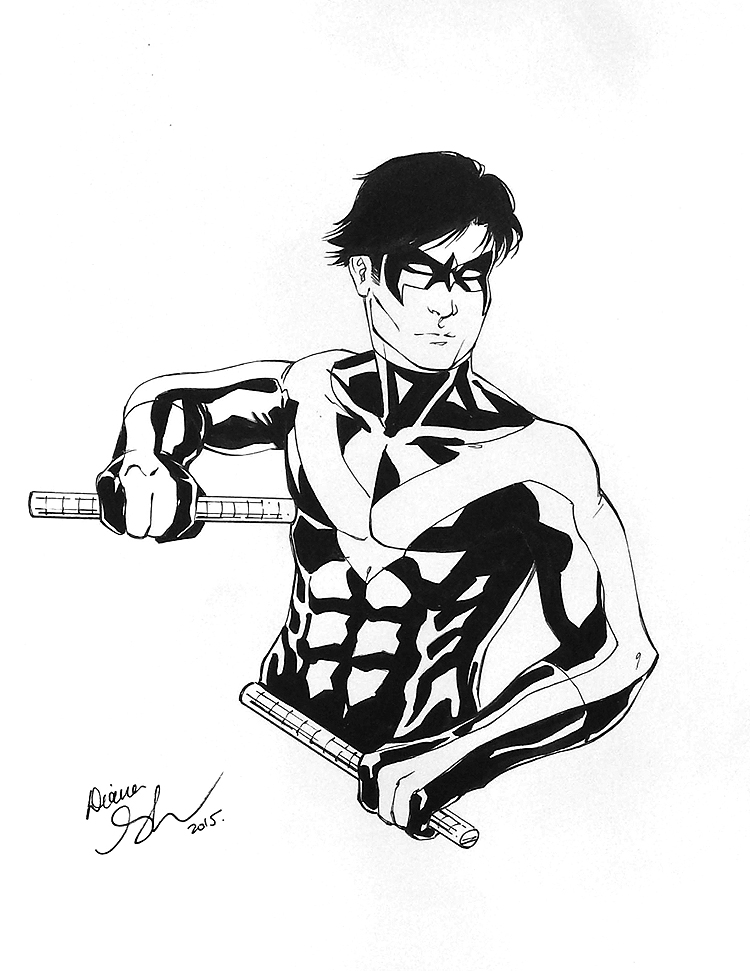 Nightwing torso  sketch