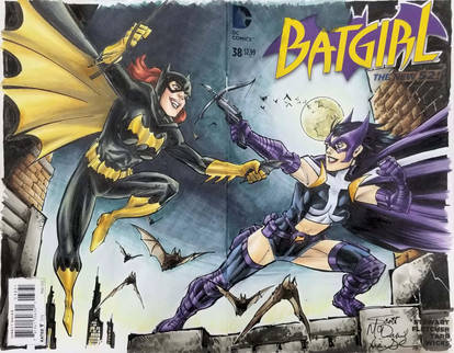 Scott McDaniel Batgirl Huntress sketch colours