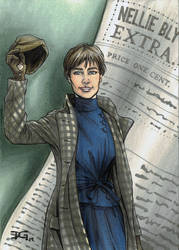 Nellie Bly flashcard art