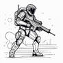 Line Art Sci-Fi soldier 