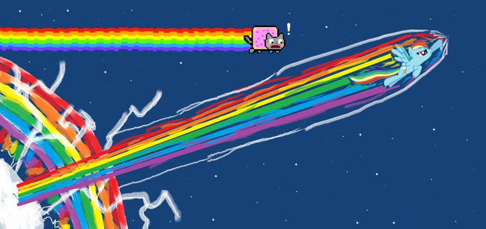 Rainbow Dash and Nyan Cat