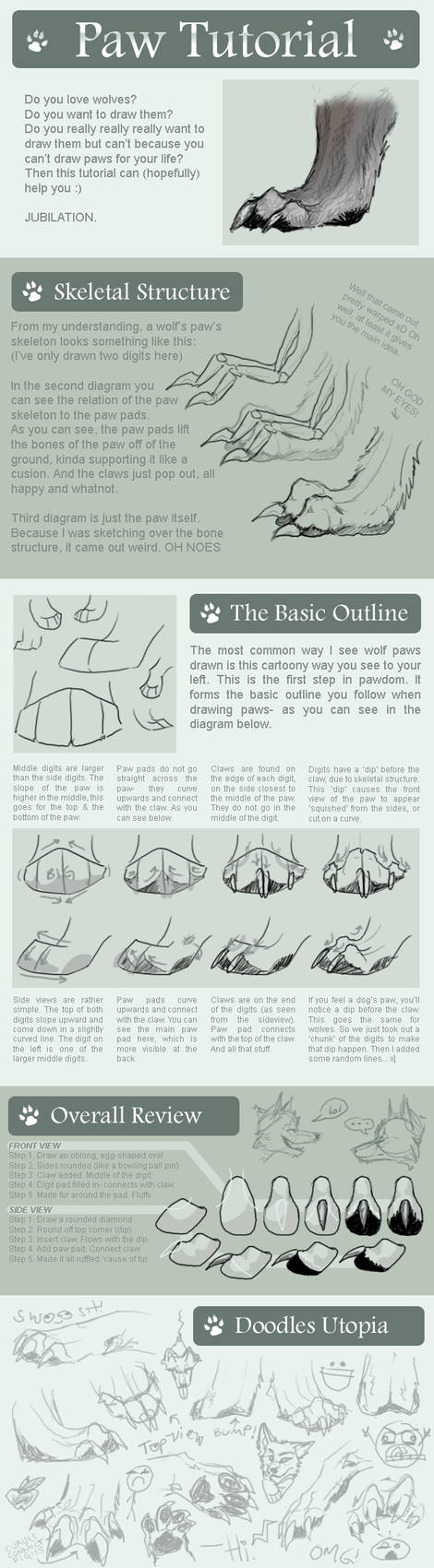 Wolf Paw Tutorial by Anuwolf