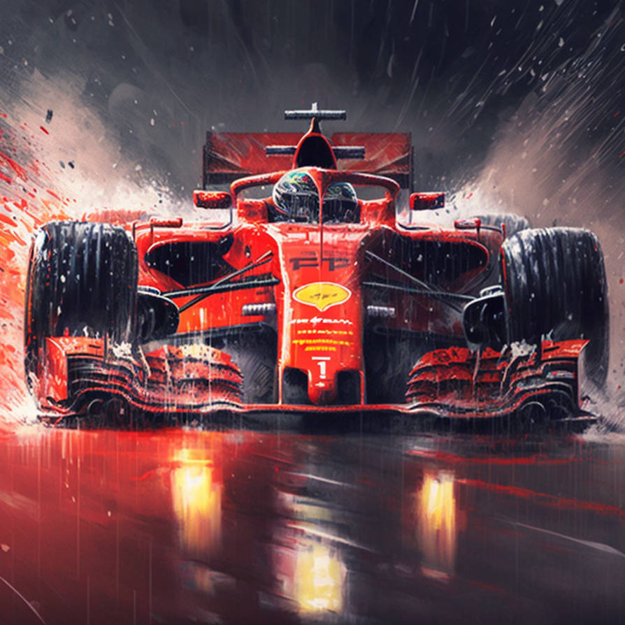 BAS Ferrari F1 hurtles through the rain and sparks by ...