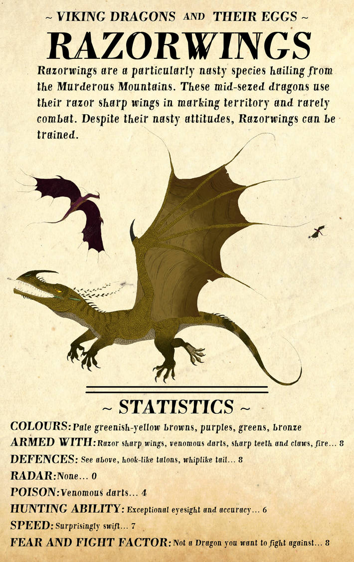 Color Picture Razorwing Dragon Viking Dragons And Their Eggs: Razorwing by Bluestenonycho64 on DeviantArt