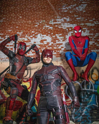 Team Red Spider Man Deadpool Daredevil By Cosplaynay On