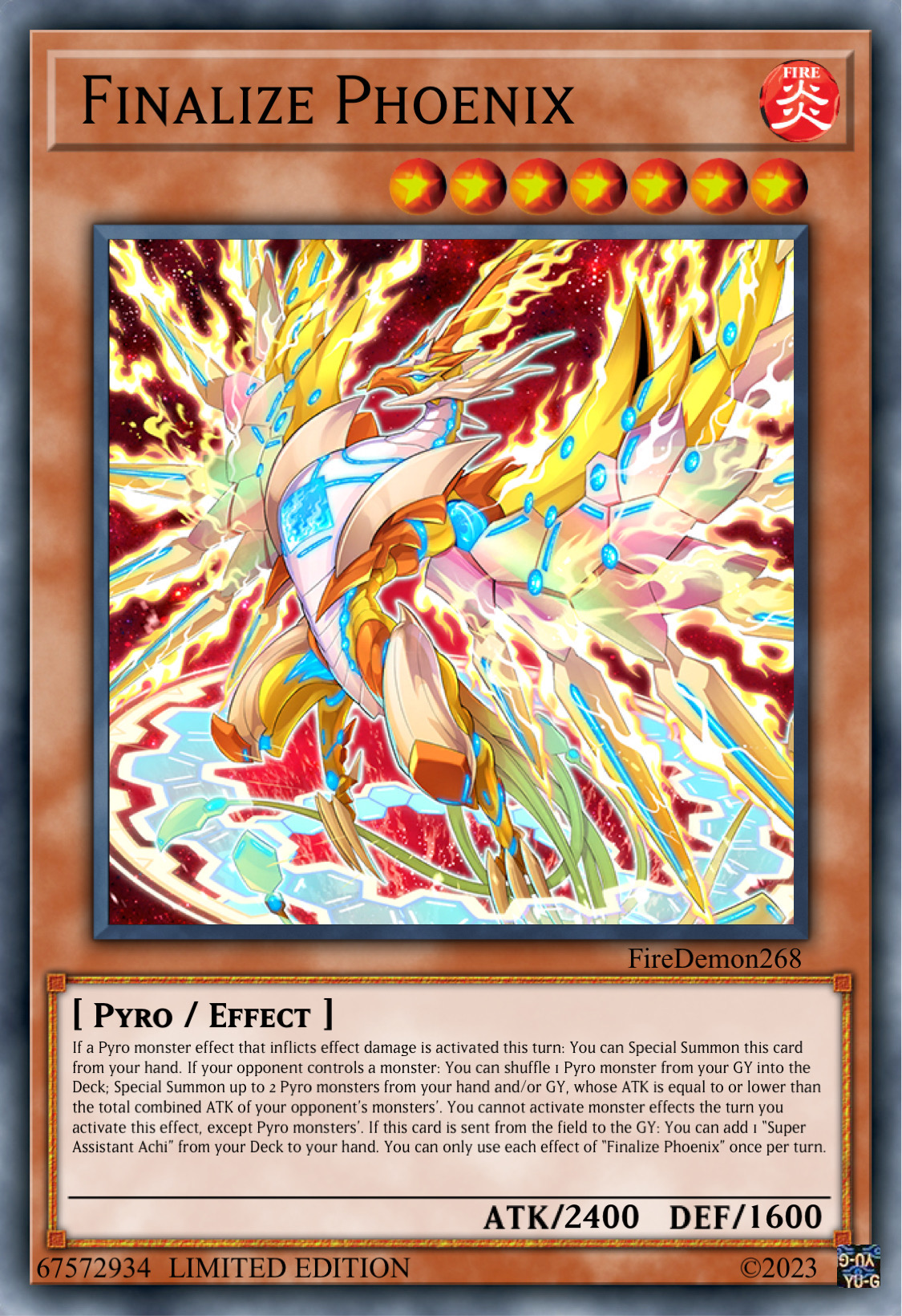 phoenix yugioh card Cyber (Ultimate Rare) place that target on the top of the Deck. Finalize Phoenix by FuriDemon909 on