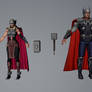 Thor and Thor Jane Foster (MarvelFF 3DModel)