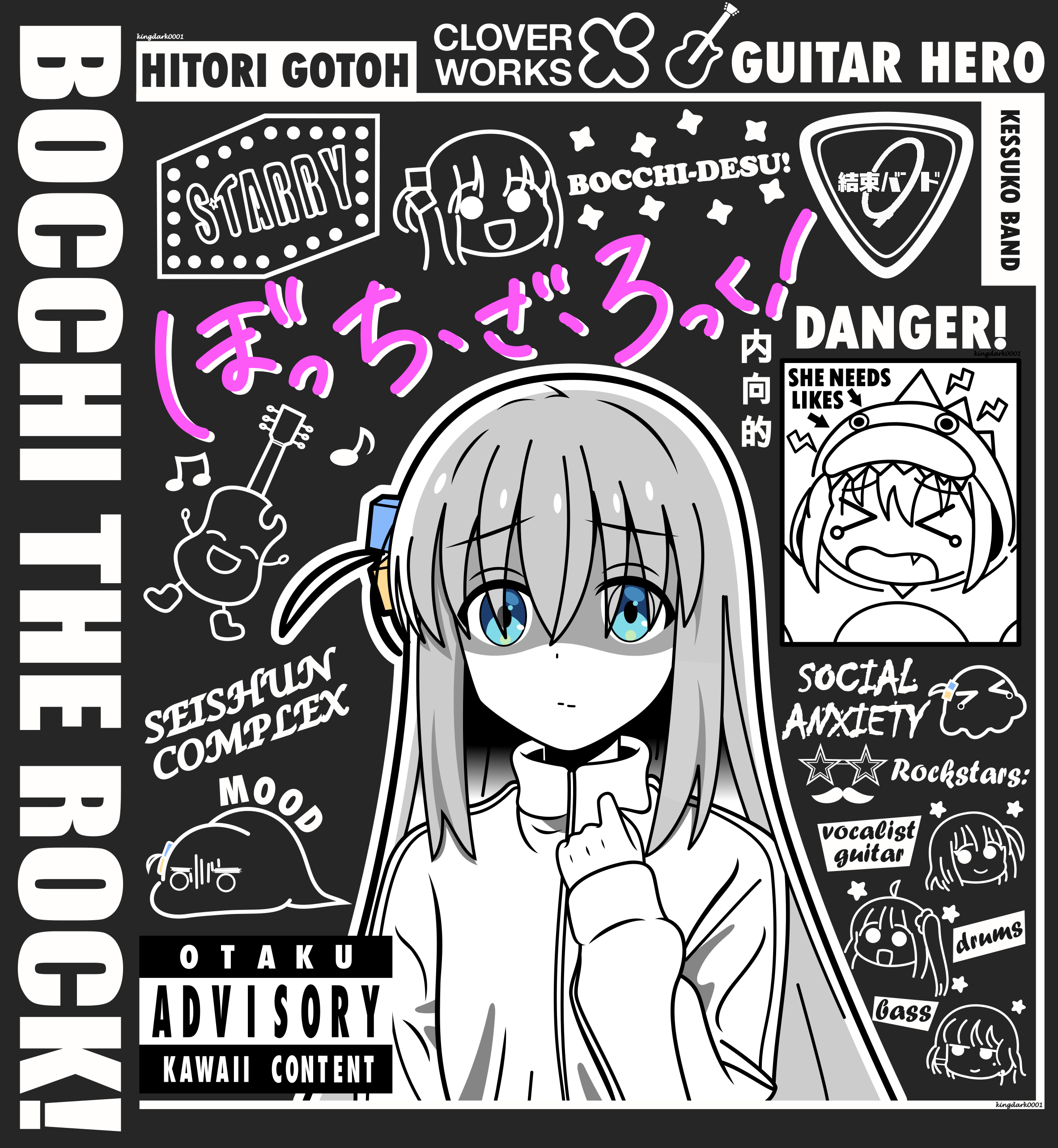 Hitori Gotou  Bocchi the Rock! Minimalist by BinsentoOmosura on DeviantArt