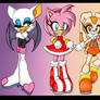 Sonic Girls and a Chao