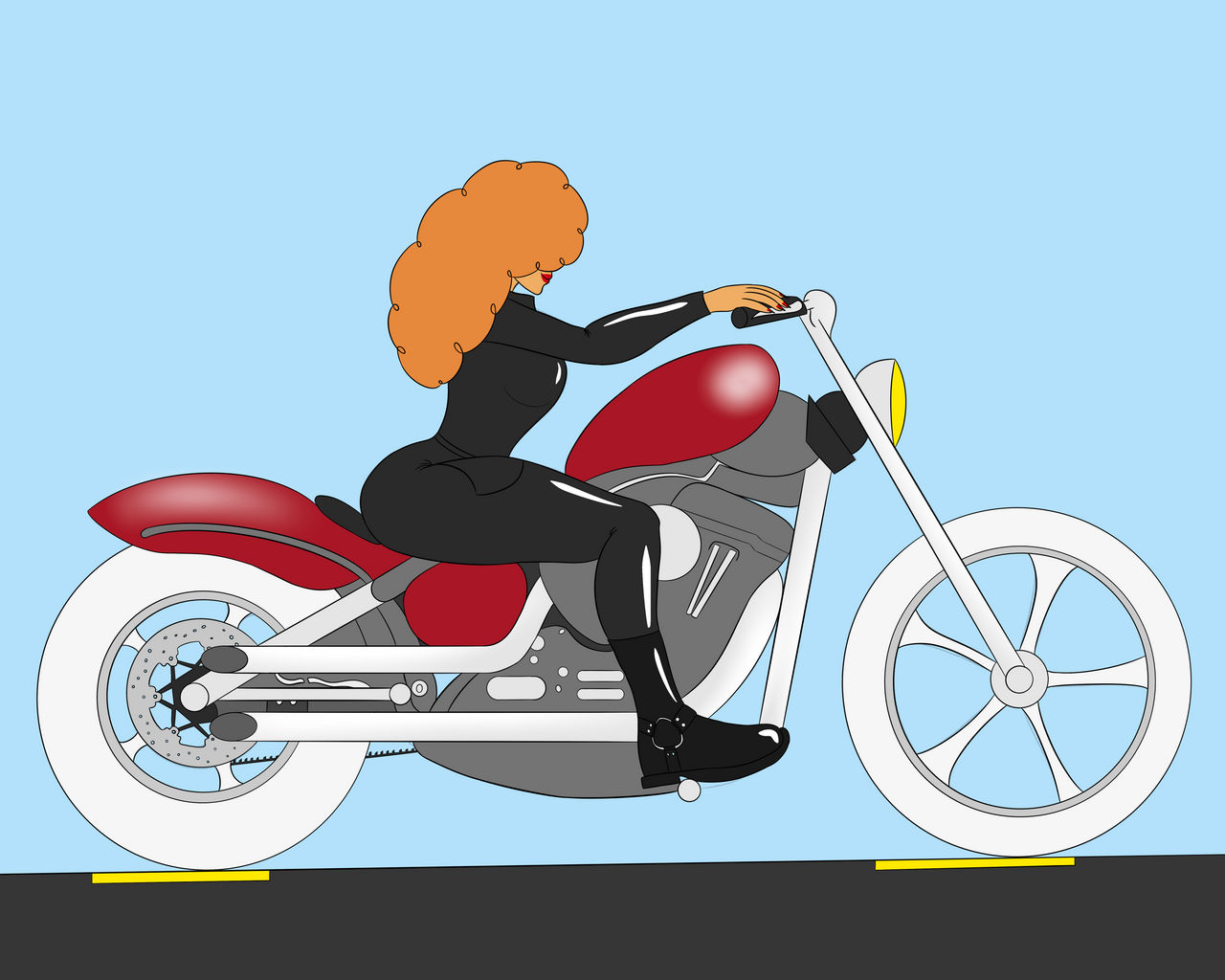 Deviantart Riding Motorcycle (Request) Sara Bellum Riding a Motorcycle WIP by YoungSuccubus on ...