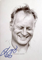 Stellan Skarsgard - signed portrait, ballpoint pen