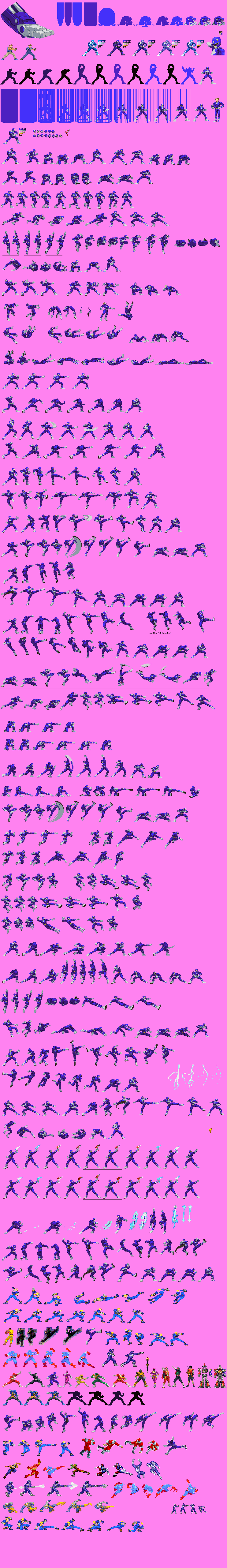 Custom Ranter Sprites Blue Ranger Billy MUGEN Sprite Sheet by IncinaNeverDies on DeviantArt