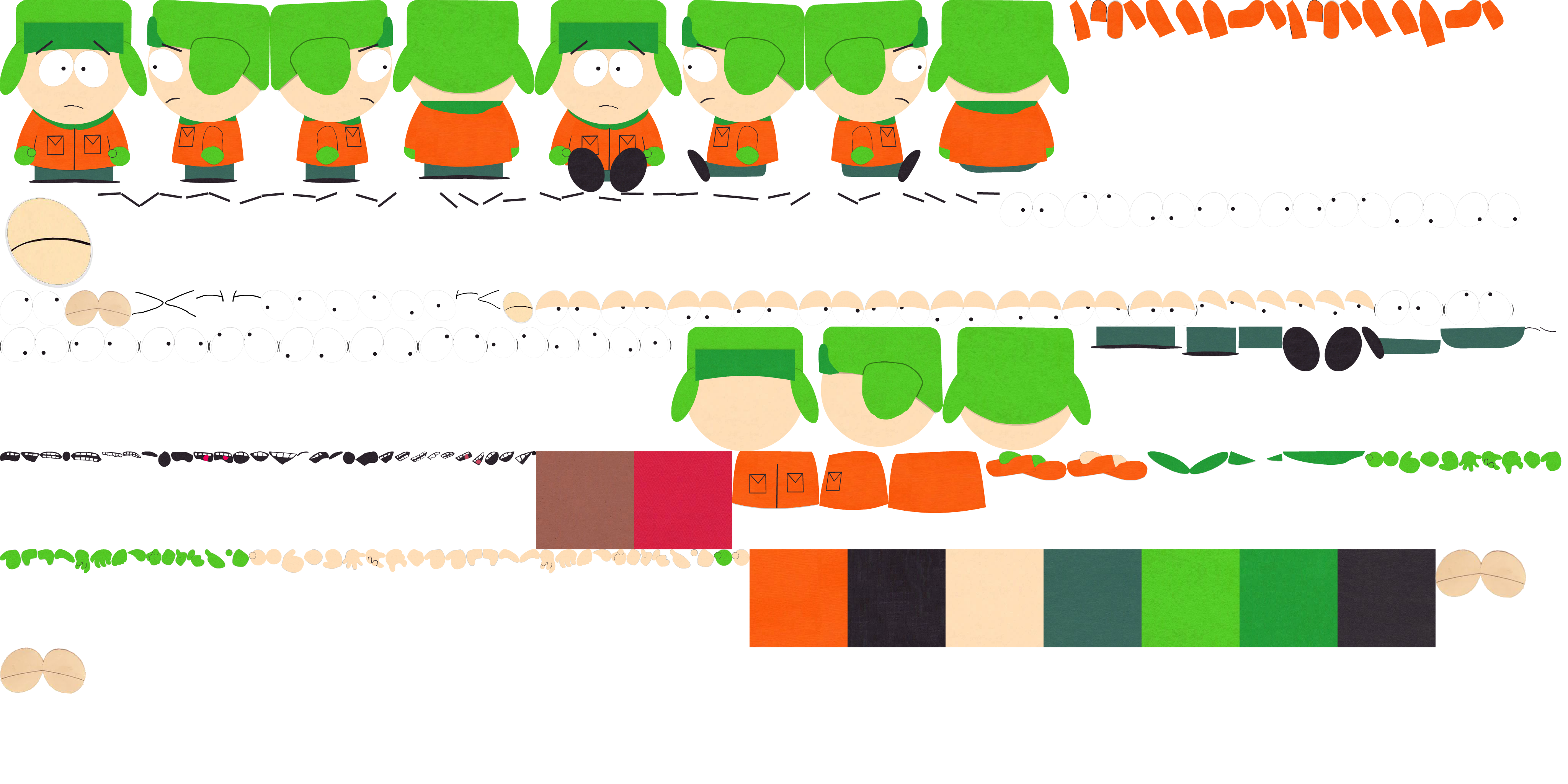 Cartoon Character Rigging Sheet Kyle (South Park) Rig Sheet by IncinaNeverDies on DeviantArt