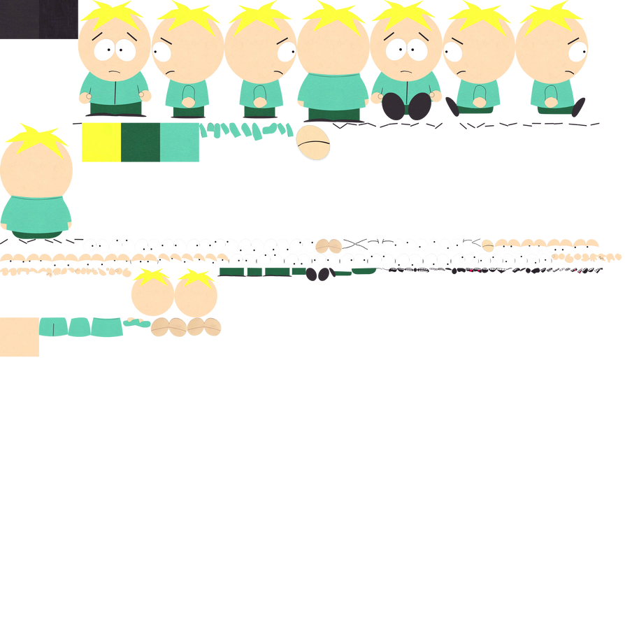 Butters (South Park) Rig Sheet by IncinaNeverDies on DeviantArt
