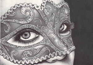 masquerade - ballpoint pen drawing