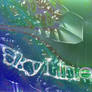 SkyLined logo glass