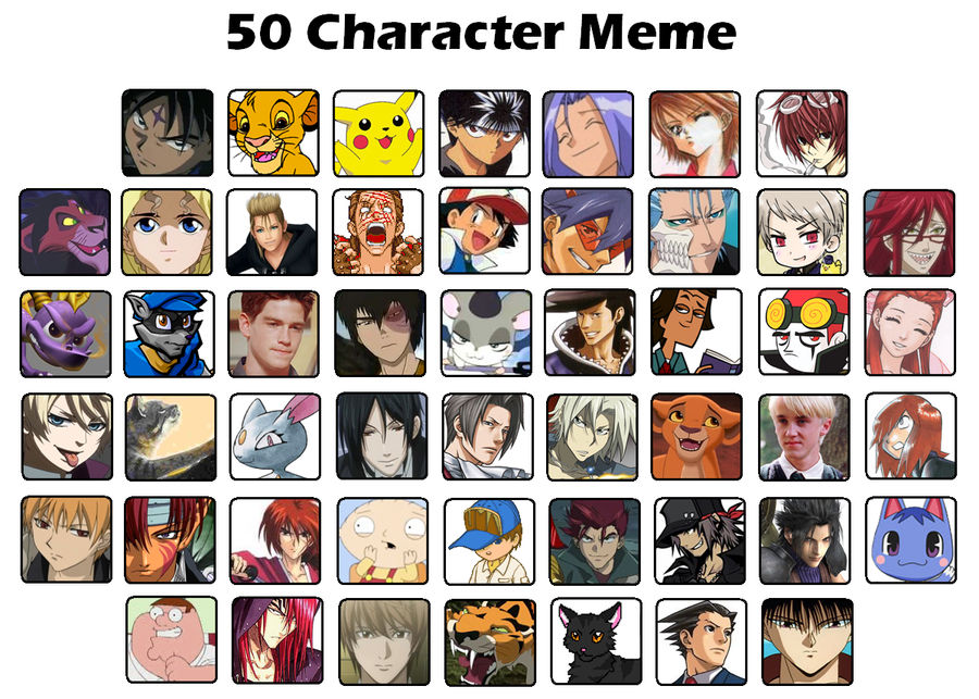 Characterization Meme 50 Character Meme by Tsukichu on DeviantArt