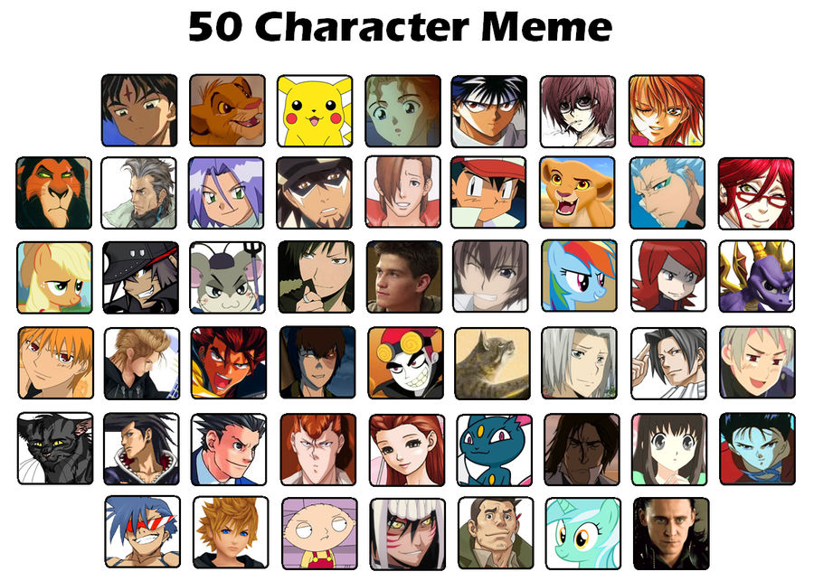 Meme Chacter 50 Character Meme -UPDATED- by Tsukichu on DeviantArt