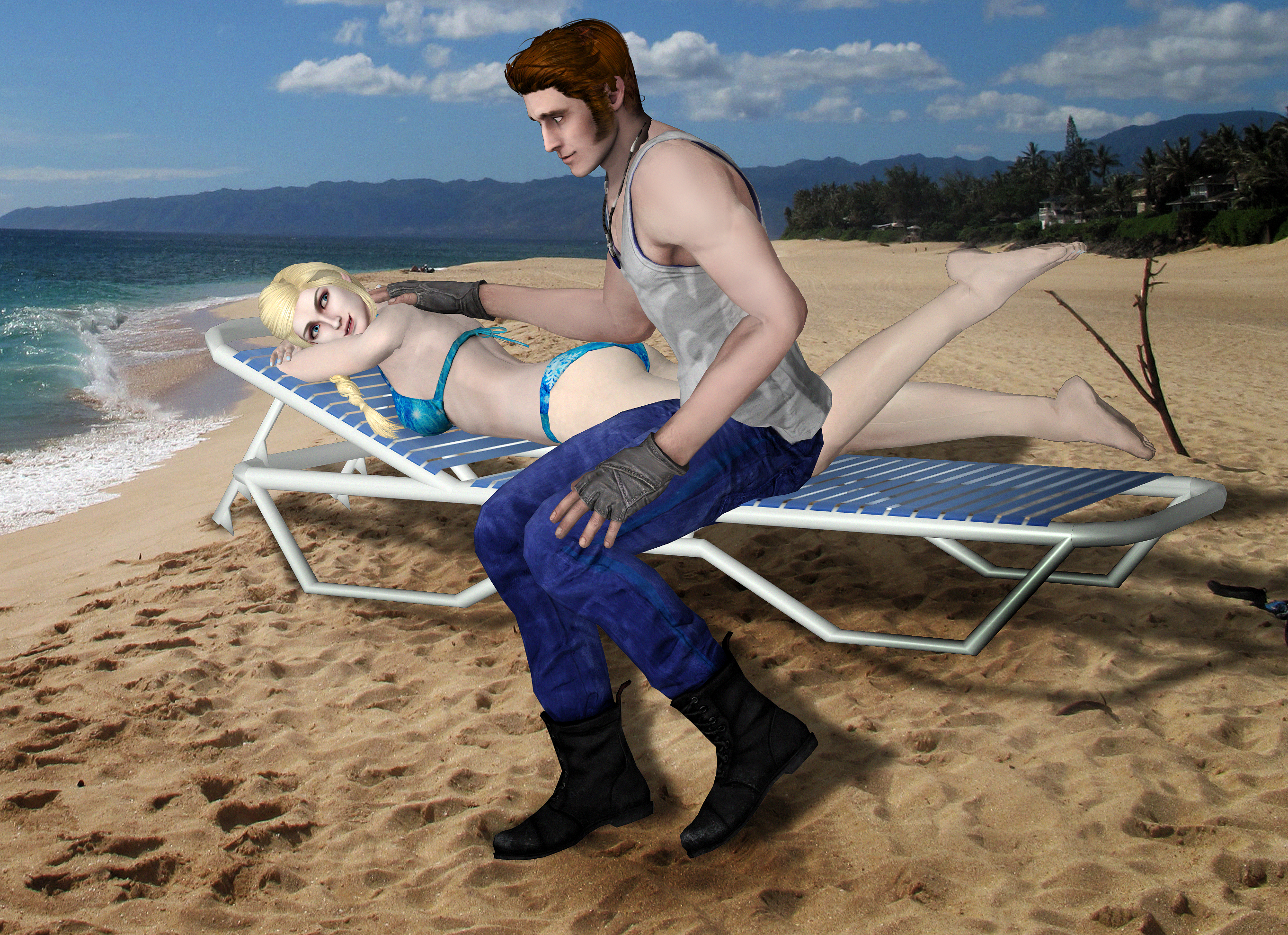 Frozen - Hans and Elsa at the beach