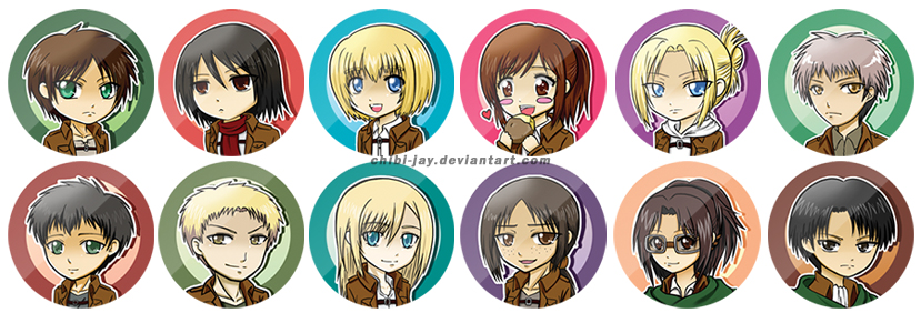 Shingeki No Kyojin Buttons By Chibi Jay On Deviantart