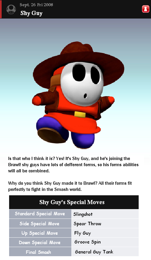 Fake SSBB Profiles 19 Shy Guy by shadow0knight on DeviantArt