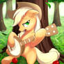 Applejack playing her banjo