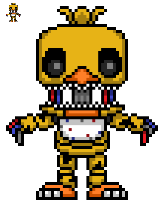 Fixed withered chica pixel art