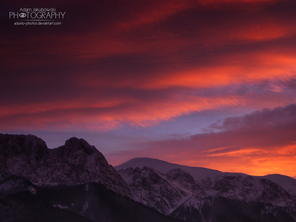 Sunset in Mountains