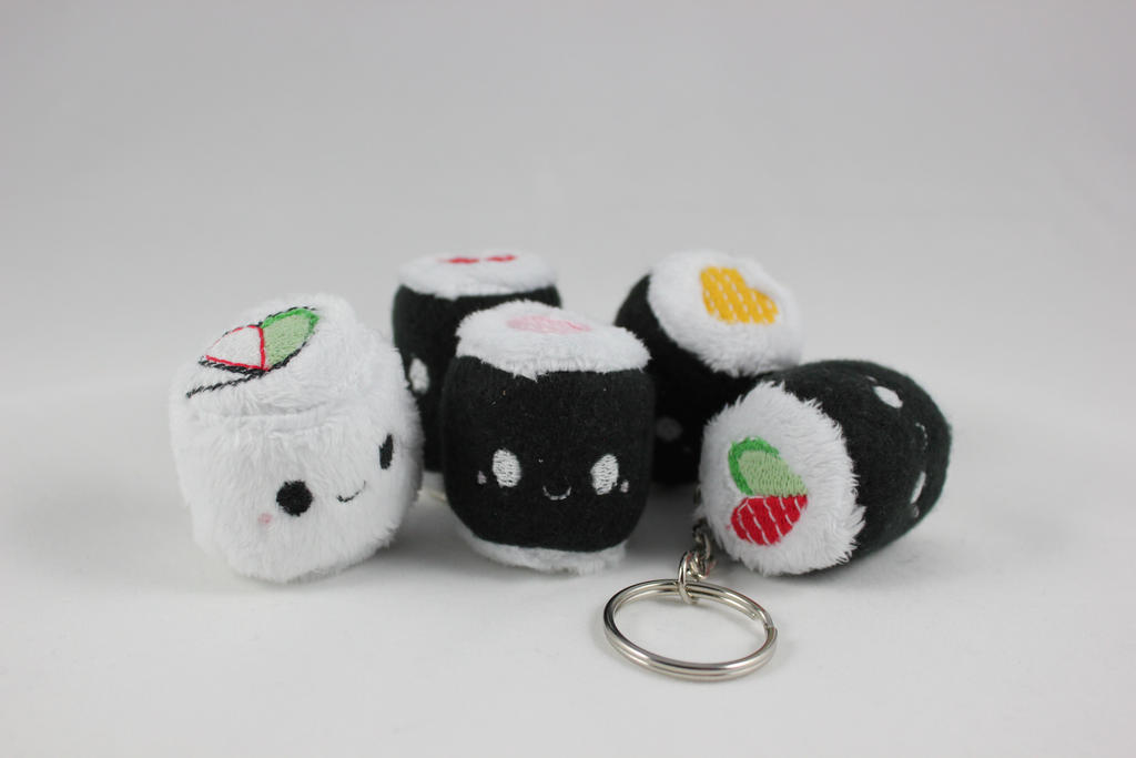 TINY Sushi Roll Heart Plush Keychain