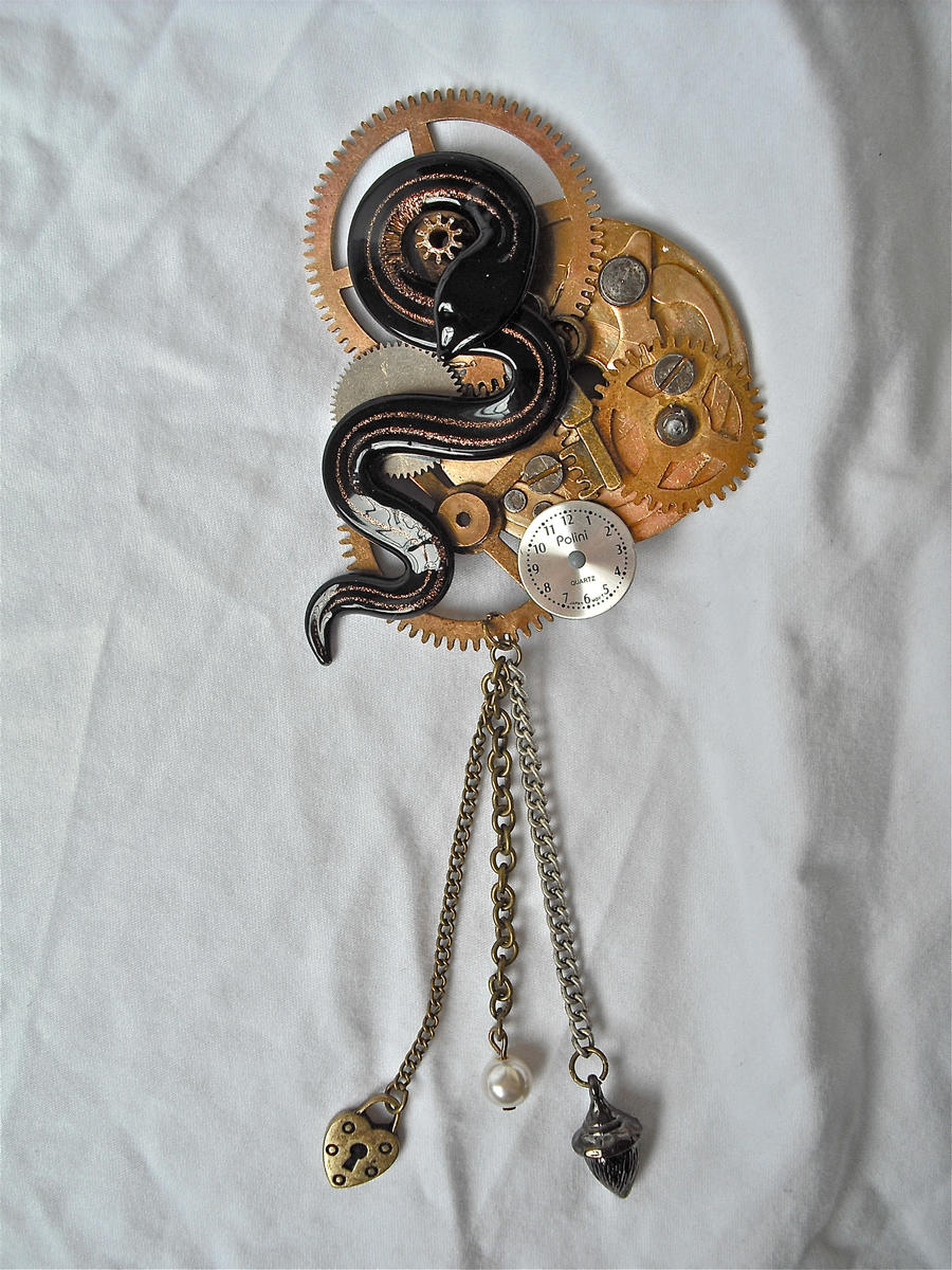 Steam Punk Snake Pin