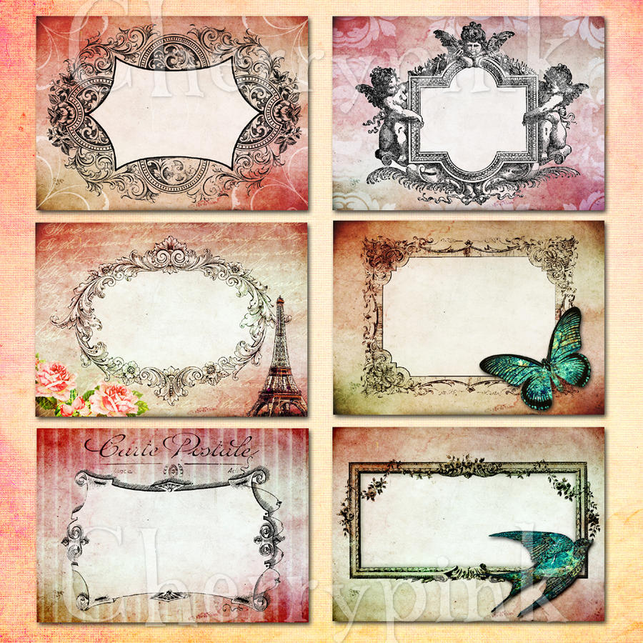 Vintage frame collage sheet