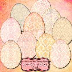 EASTER EGG clip art Damask pattern