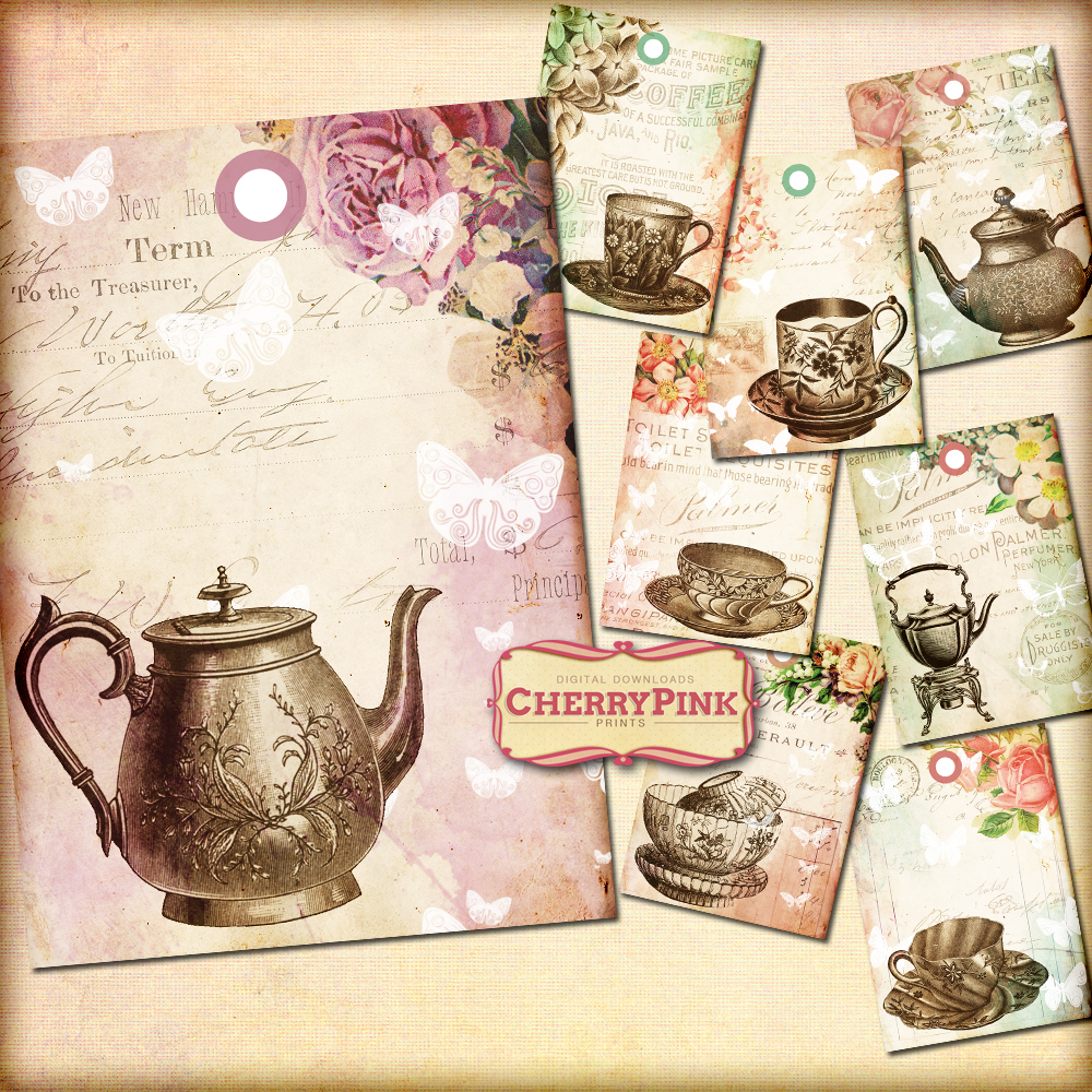 VINTAGE TEA TAGS printable tags