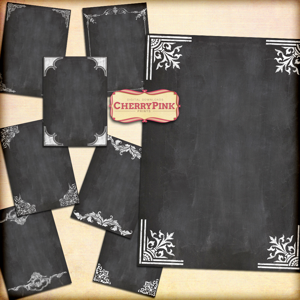 CHALKBOARD digital collage sheet