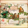 Vintage CHRISTMAS BIRD Tags Digital Collage Sheet