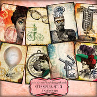 STEAMPUNK collage sheet, scrapbooking paper supply