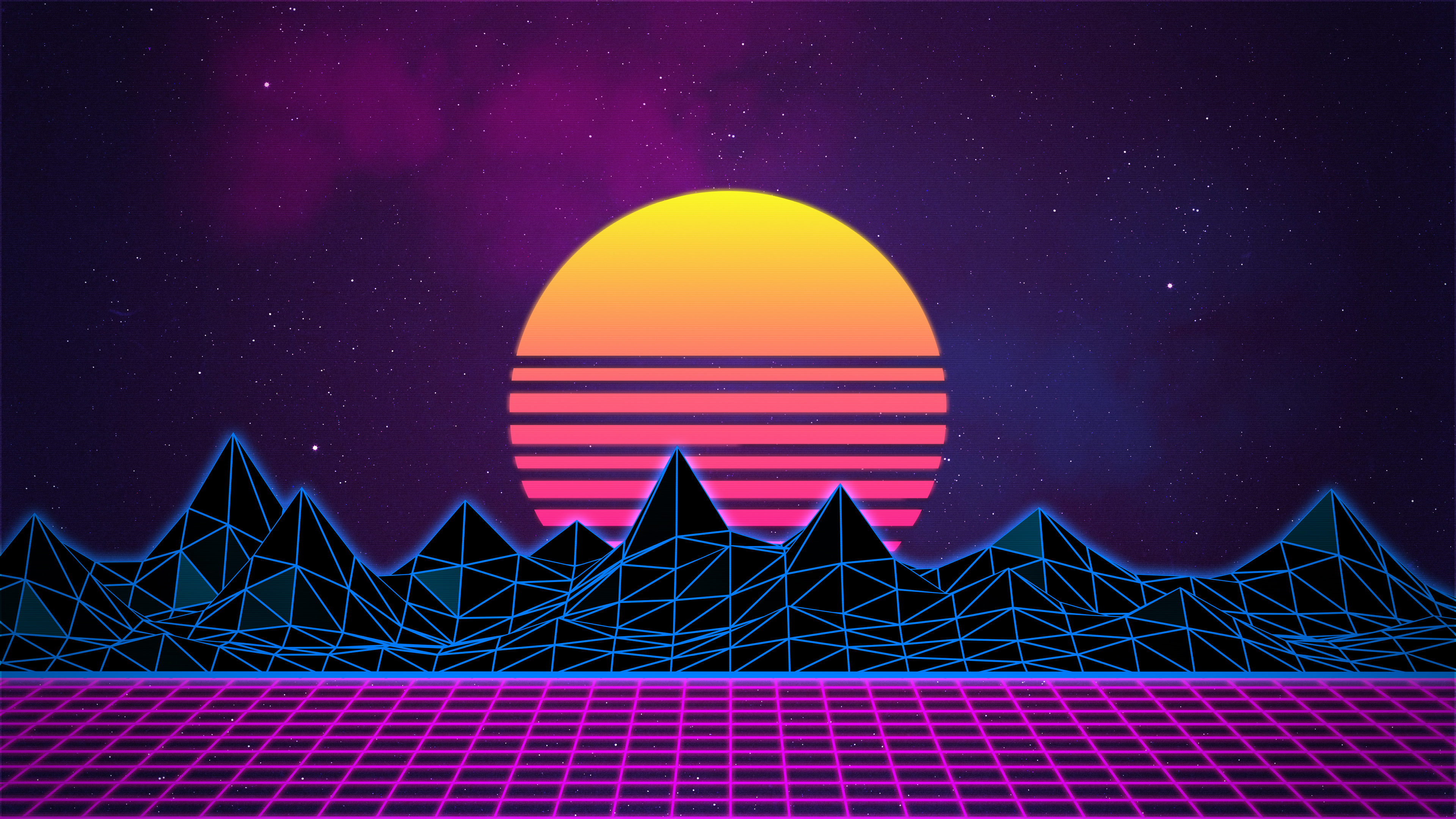 Retrowave Neon 80's Background - 4K
