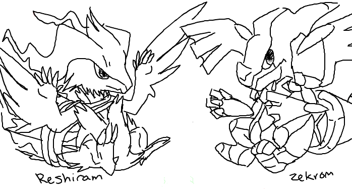 Pokemon coloring pages reshiram