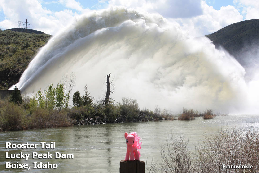 Pinkie Pie at the Lucky Peak Dam Rooster Tail by Framwinkle