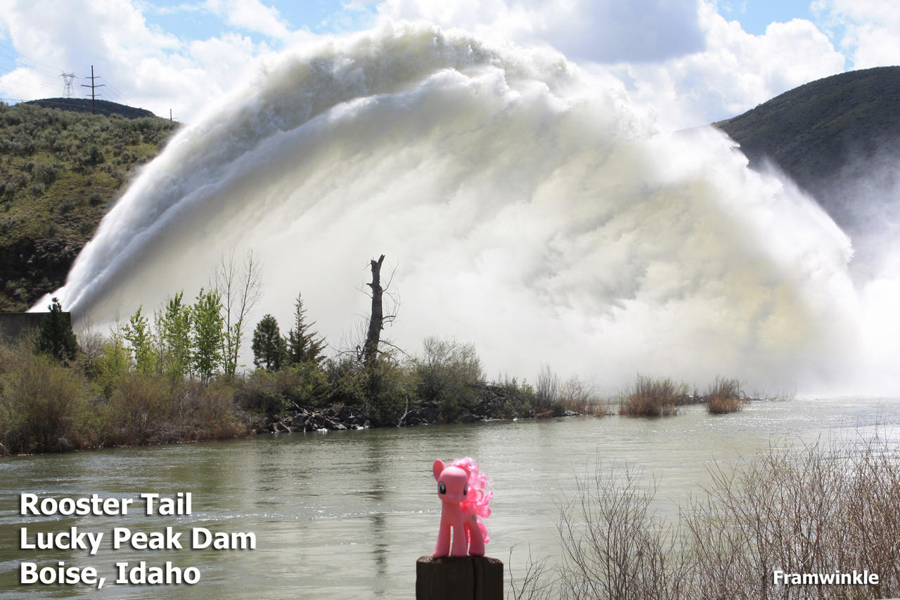 Pinkie Pie at the Lucky Peak Dam Rooster Tail by Framwinkle