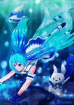 Snow Miku in the Deep Blue Sea by chinchongcha