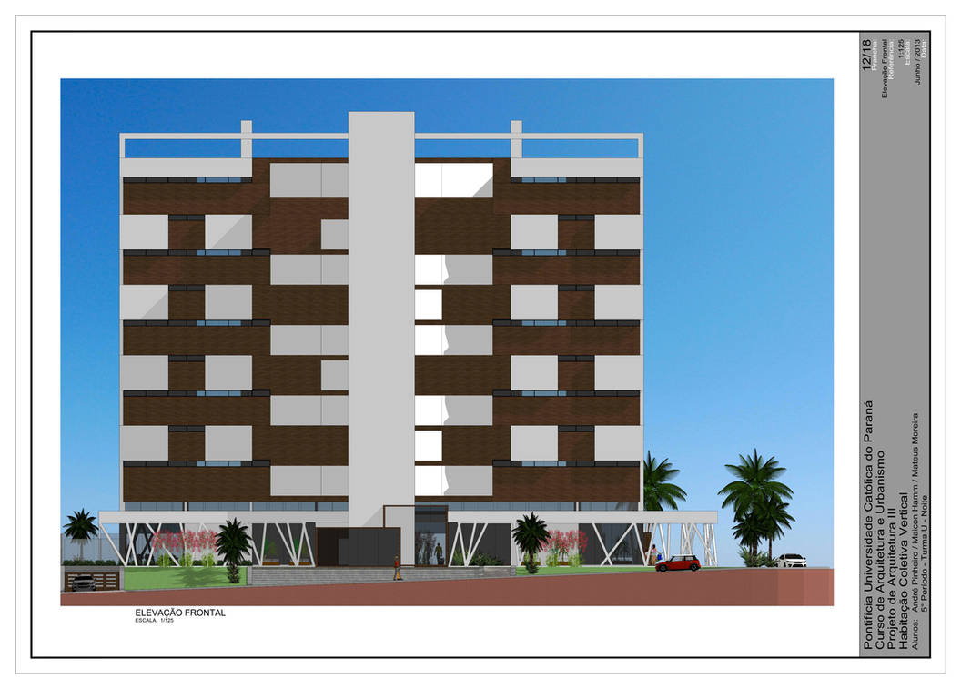 Residential Building - Frontal Elevation by andrespinheiro on DeviantArt