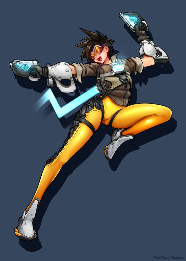 Tracer from Overwatch , highly detailed, digital, Stable Diffusion, tracer  overwatch fanart 