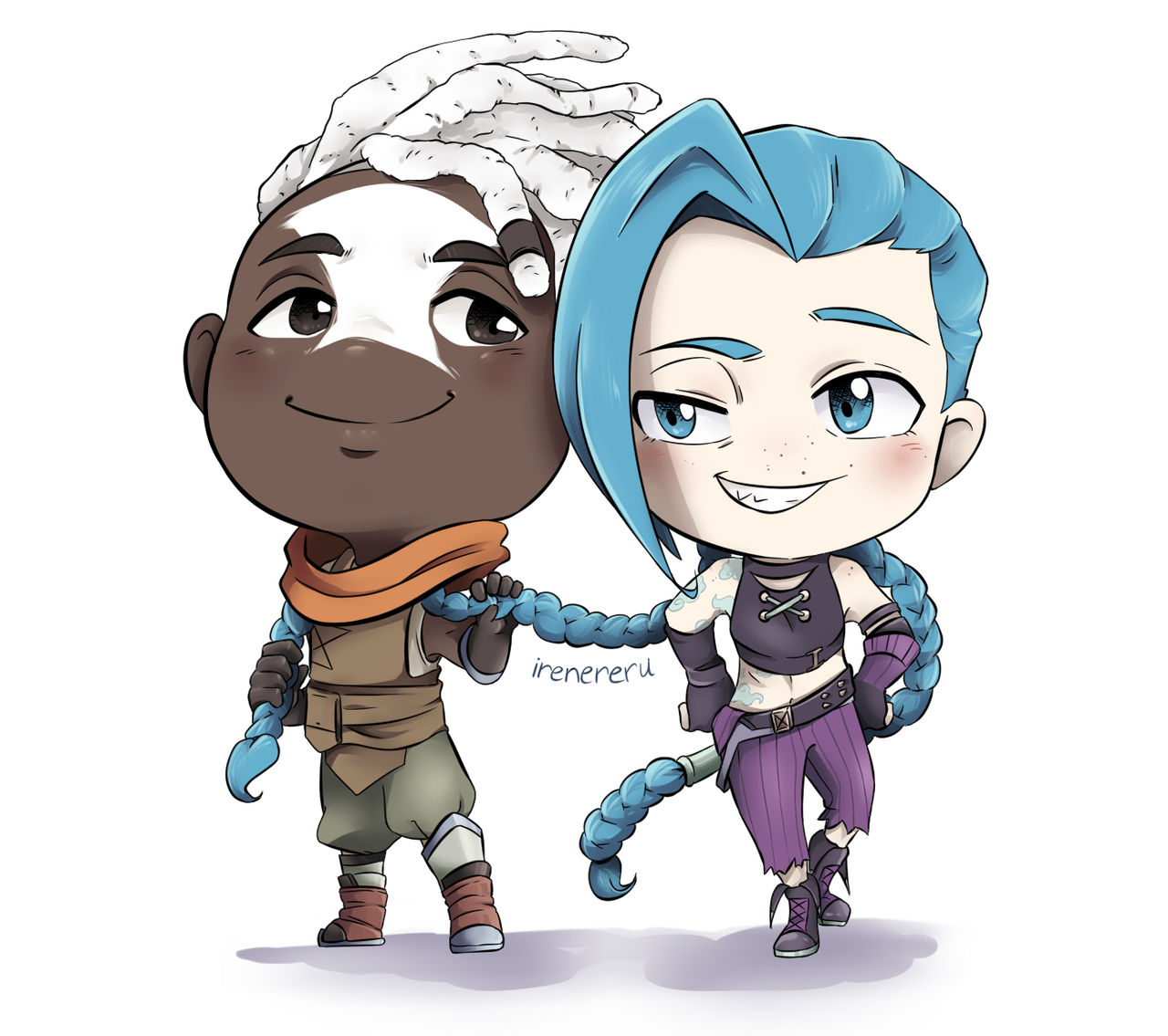 Jinx and Ekko commission by irenereru on DeviantArt