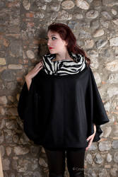 Black and zebra cape