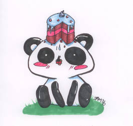 Panda cake head